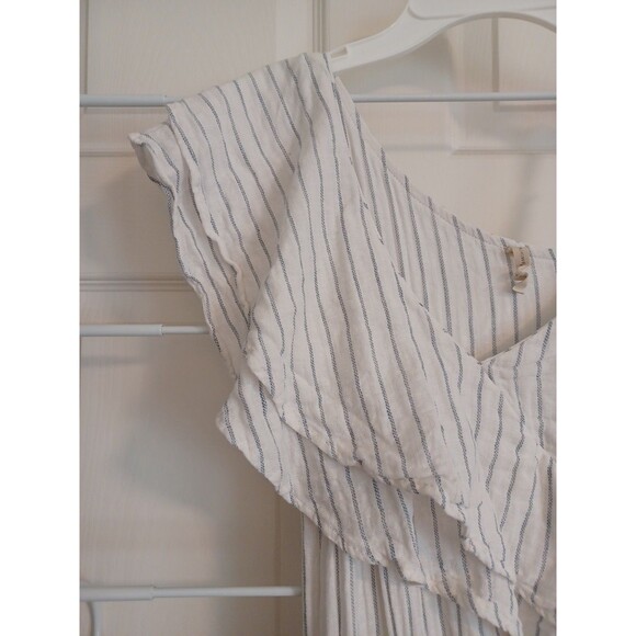 Taylor Swift Inspired Engagement  Dress Womens Small Blue Striped Tiered Boho - Picture 5 of 10